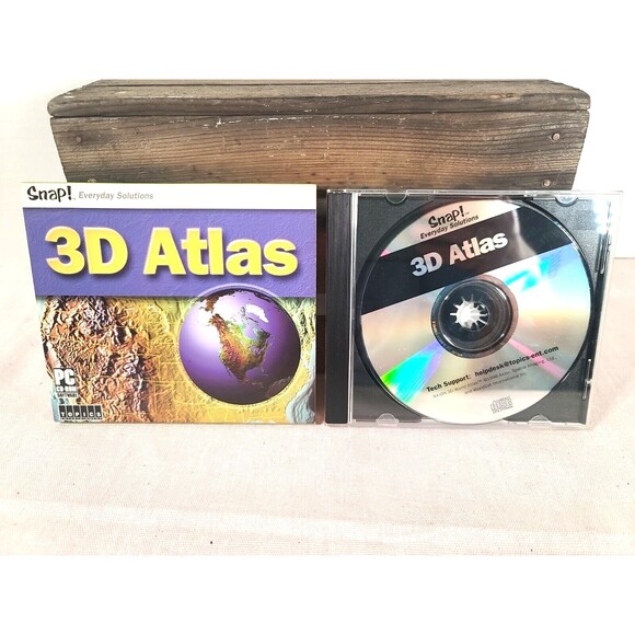 Vintage 2003 3D Atlas PC CD-ROM Software SNAP! WINDOWS 95 98 1.6 Map - Picture 1 of 7